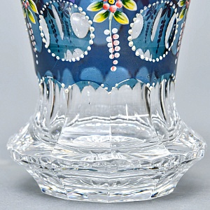 Редкая!!! Коллекционная Ваза - Карандашница, Цветочная Эмалевая роспись, Хрусталь Witti,  Германия 60-е гг.