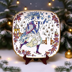  Коллекционная Тарелка - Настенное Блюдо «Времена года. Зима», Фарфор Hutschenreuther Германия - 1978 год.