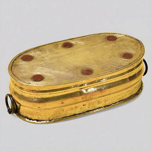 Винтажное Латунное Овальное Кашпо для цветов или Горшок - Зольник, Франция, середина ХХ века!