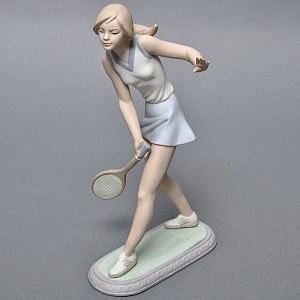 Парные Фарфоровые статуэтки «Теннисистка и Теннисист», Lladro Испания, 1982 - 1987 годы. 