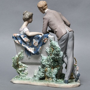 Большая Фарфоровая статуэтка «Давай поженимся или Предложение», Lladro Испания, 1987 - 1994 годы. 