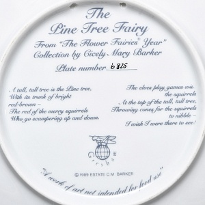 Коллекционная Фарфоровая Тарелка - Блюдо «Фея Сосны», Wedgwood Англия - 1989 год. 