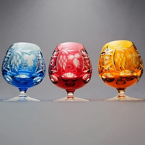 Полный Набор, все 8-мь Цветов, Бокалы для Коньяка, серия «Виноград» Хрусталь, NACHTMANN Германия.