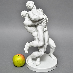 Редкость! Большая Фарфоровая статуэтка «Cпортсмены. БОРЦЫ», HEREND Венгрия, середина ХХ века.
