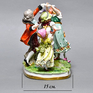 Большая Антикварная Статуэтка «Детские забавы - Ручеек», фарфор Scheibe - Alsbach, Германия.