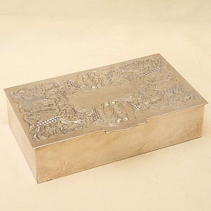 Винтажная Настольная Сигаретница - Портсигар, Металл Silverplate, SHEFFIELD Англия середина ХХ века.