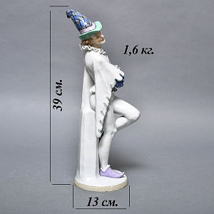 Антикварная Фарфоровая статуэтка Арт Деко «ШУТ», Karl Ens Германия, первая половина ХХ века. 