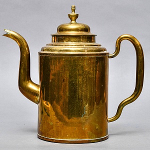 Антикварный Латунный Кофейник - Чайник - Кувшин на 3,5 литра, Франция начало ХХ века.
