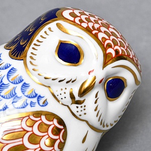 Коллекционное Пресс - Папье, Фарфоровая Статуэтка «СОВА», Royal Crown Derby, Англия, 80-е гг. 