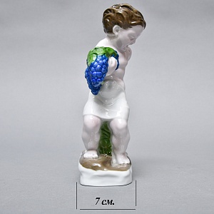 Редкая! Фарфоровая статуэтка «Мальчик с виноградом и собака», ROSENTHAL Германия, первая половина ХХ века. 
