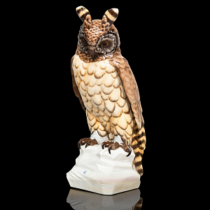 Редкость! Большая Фарфоровая статуэтка «Птица. Филин», Nymphenburg  Германия, 1949 - 1975 годы.