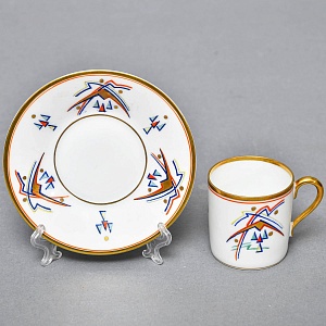 Антикварная Фарфоровая Кофейная пара «ILONA», ROSENTHAL Германия, 1891 - 1906 годы.