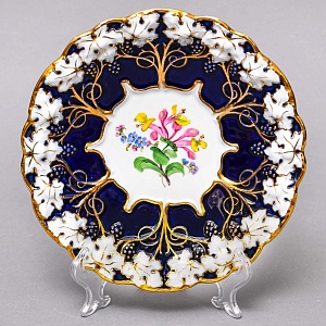 Антикварное Блюдо - Тарелка «Виноградная лоза», Фарфор MEISSEN Германия, 1924 - 1934 годы.  