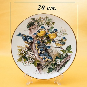 Коллекционная Фарфоровая тарелка «Синички», Hutschenreuther Германия - 1993 год.