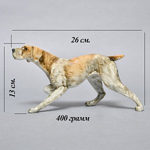 Коллекционная Фарфоровая статуэтка «Собака ПОЙНТЕР», Hutschenreuther Германия, середина ХХ века.