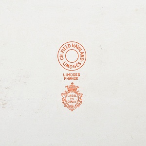 Набор для подачи и сервировки - 3 предмета, "Незабудки" Фарфор Haviland Франция, первая половина ХХ века.