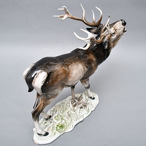 Большая Фарфоровая статуэтка «Благородный ОЛЕНЬ», ROSENTHAL Германия, середина ХХ века. 