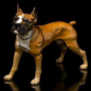 Редкость! Фарфоровая статуэтка  «Собака БОКСЕР», Hutschenreuther Германия, середина ХХ века.