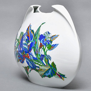 Декоративный комплект - Две Вазы и Блюдо из коллекции TASCA, Фарфор Rosenthal Германия, 80-е годы.