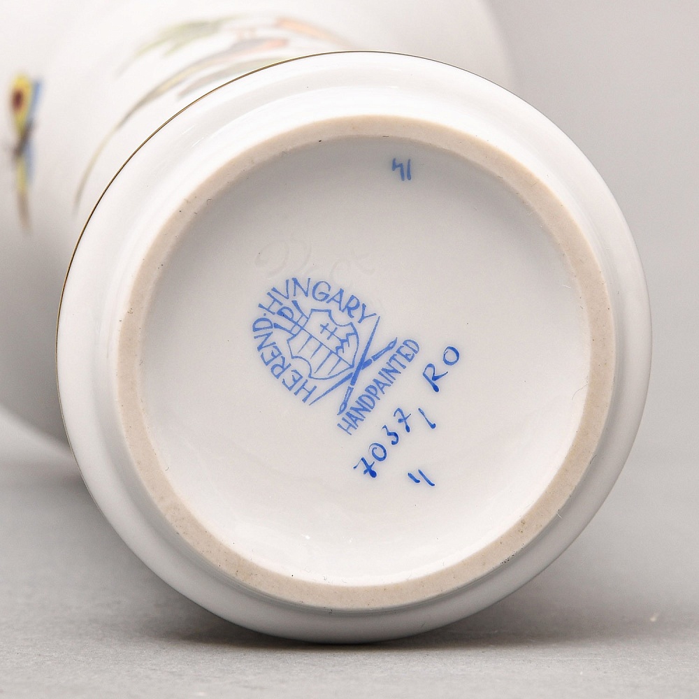 Небольшая Коллекционная Ваза для цветов «ROTHSHILD BIRDS», Фарфор Herend Венгрия.