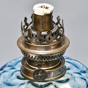 Старинная Керосиновая Лампа «Цветущий Аквамарин», Kosmos - Brenner, Франция начало ХХ века.