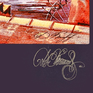 Авторская Коллекционная Картина - Рисунок «Уютные места Старой Праги», Чехия конец ХХ века.