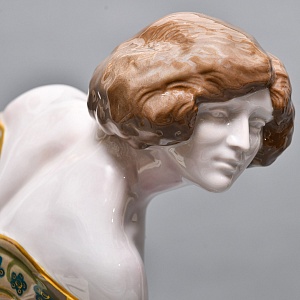 Антикварная Фарфоровая статуэтка «Карнавал. Девушка с лютней», Rosenthal Германия - 1914 год. 