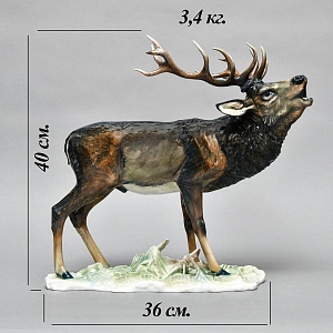 Редкость! Большая Фарфоровая статуэтка «ОЛЕНЬ», ROSENTHAL Германия, 1946 - 1949 годы. 