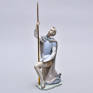 Коллекционная Фарфоровая статуэтка «Дон Кихот с копьем», Lladro Испания, 1984 - 1989 годы. 