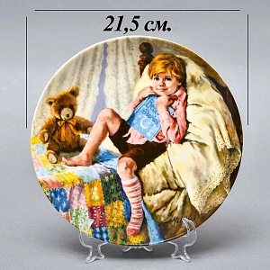 Коллекционная Фарфоровая Тарелка «Мальчик с книгой», RECO США -1984 год. 