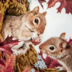 Коллекционная Тарелка «Лесной Год - ОКТЯБРЬ» Фарфор, Studio Fine Porcelaine Англия -1982 год.