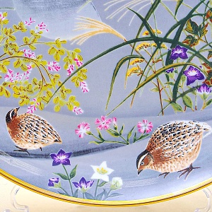Тарелка - Блюдо «Июнь» - «Рябчики и Луговые Цветы» Фарфор, Franklin Mint Япония, 1979 год.
