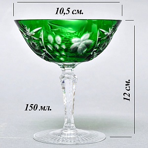 Редкость! Набор Хрустальных Фужеров для Мартини или Шампанского серия «Виноград», NACHTMANN Германия 60 гг. 