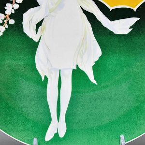 Коллекционная Фарфоровая тарелка серия Persil «Леди с желтым зонтиком», Hutschenreuther Германия. 