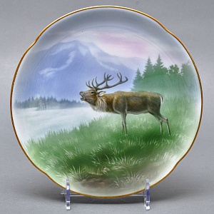 Столовый Фарфоровый сервиз «Охота» на 12 персон, Kaestner Saxonia Германия, первая половина ХХ века.