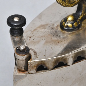 Старинный Никелированный Угольный Чугунный Утюг Германия начало ХХ века.