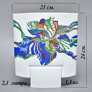 Декоративный комплект - Две Вазы и Блюдо из коллекции TASCA, Фарфор Rosenthal Германия, 80-е годы.