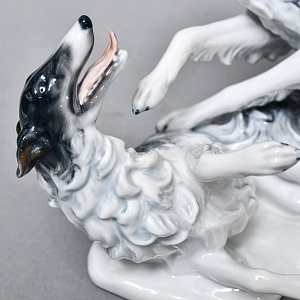 Коллекционная Фарфоровая статуэтка «Охотничьи собаки. Две Борзые», ROSENTHAL Германия.