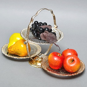 Металлическая Конфетница - Фруктовница «Этажерка» Silverplate, Sheffield Англия, 60-е гг.