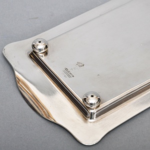 Винтажный Прямоугольный Металлический Поднос - Подставка, Silverplate Англия.