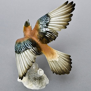 Коллекционная Фарфоровая статуэтка «Птица. Взлетающая Сойка», Hutschenreuther Германия.