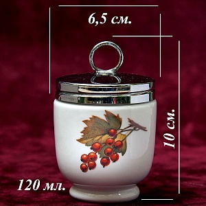 Фарфоровый Кодлер «Фрукты - Ягоды» на 2 яйца,  ROYAL WORCHESTER, Англия.