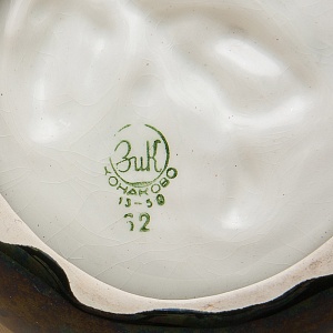 Редкость! Фаянсовая Пепельница - Мелочёвница - Статуэтка «Воробей» СССР ЗиК Конаково - 1959 год. 