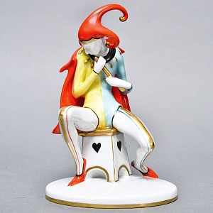 Редкая! Коллекционная Фарфоровая статуэтка «Придворный шут», GOEBEL Германия - 1986 год. 