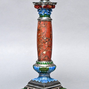 Старинная Керосиновая Лампа «Цветущий Аквамарин», Kosmos - Brenner, Франция начало ХХ века.