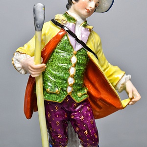 Антикварная Фарфоровая Статуэтка «Придворный садовник», Meissen, Германия, конец XIX — начало XX века.