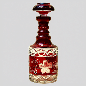 Графин и Четыре Стакана «Виноград» из Цветного Хрусталя DOROTHEENHUTTE Западная Германия 60гг.