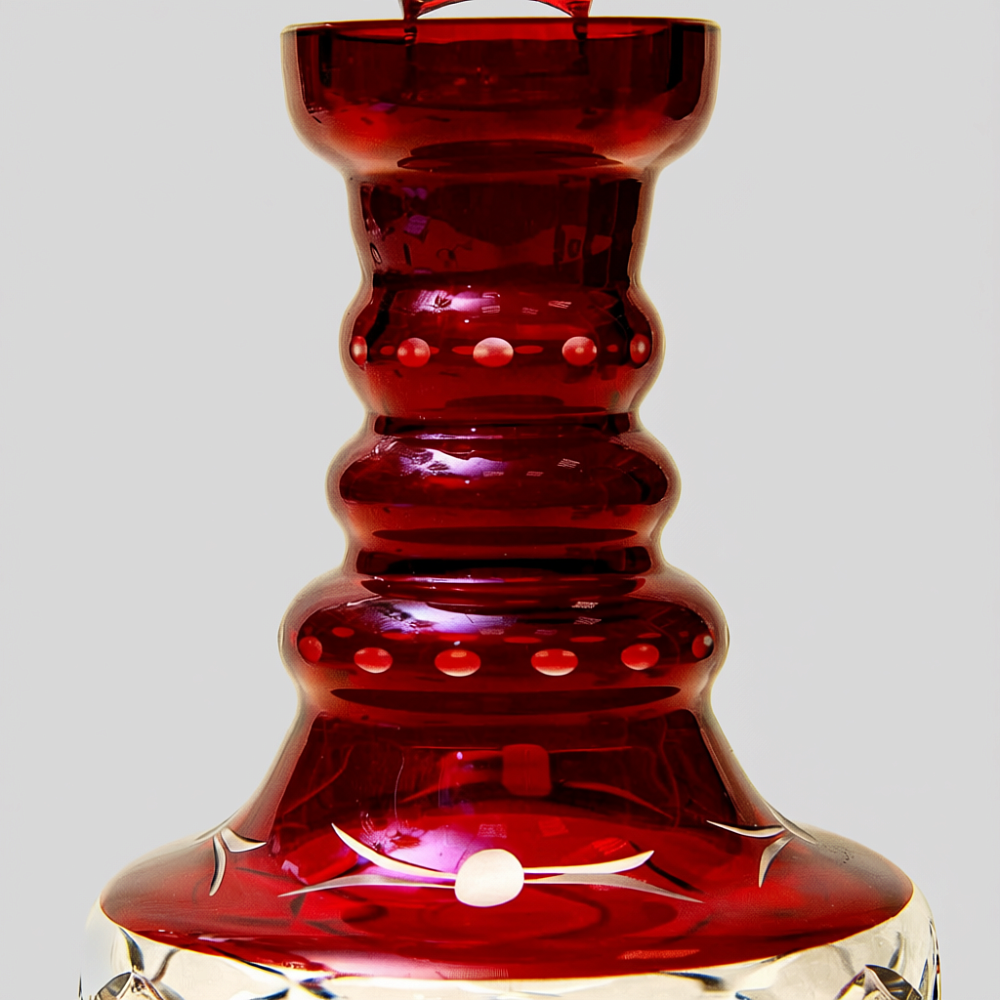 Графин и Четыре Стакана «Виноград» из Цветного Хрусталя DOROTHEENHUTTE Западная Германия 60гг.