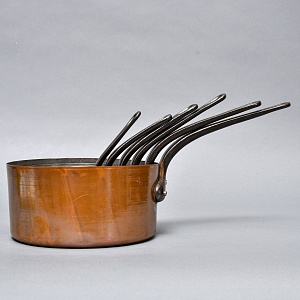 Винтажный Набор из 6-ти Ковшиков разных размеров, Медь, Франция, 60 -е годы ХХ века!