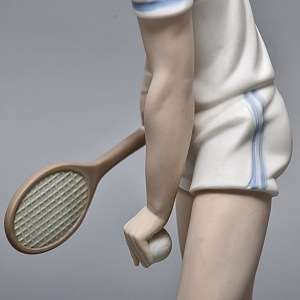Парные Фарфоровые статуэтки «Теннисистка и Теннисист», Lladro Испания, 1982 - 1987 годы. 